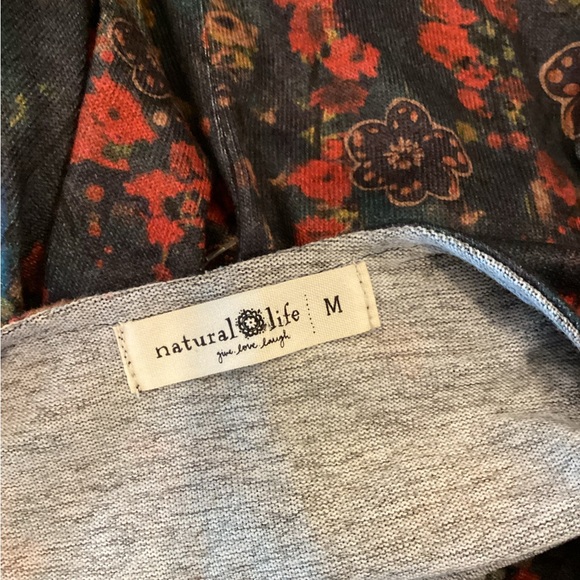 Natural Life Lottie Sweater MIDI Dress watercolor Floral Pockets Lagenlook Artsy - Picture 9 of 9